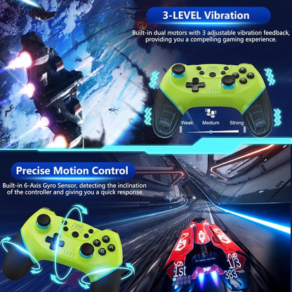 Draadloze Switch-controller met Hall Effect Joysticks en Turbo-functie – Nexora