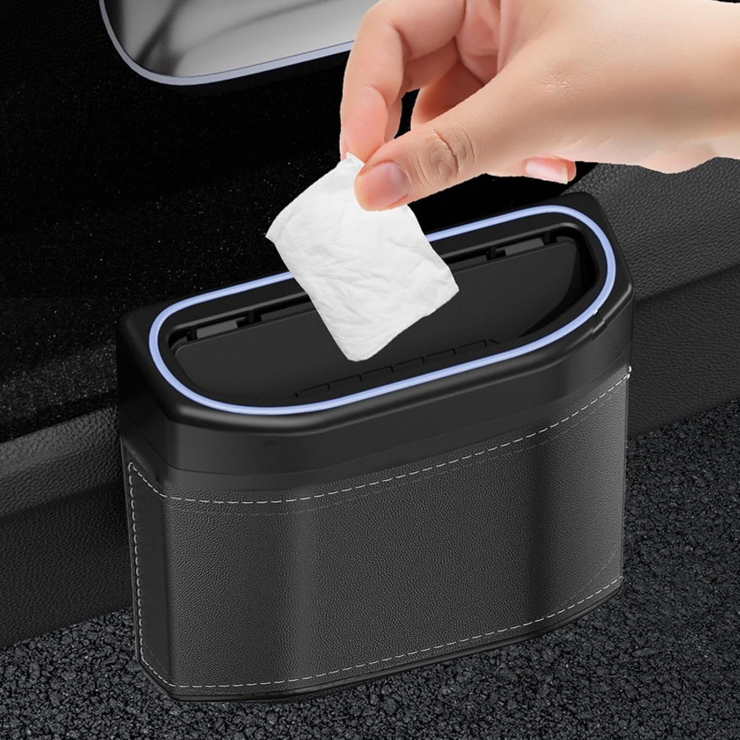 Geuroverproof Auto Vuilnisbak met Touch Light – Lurevo