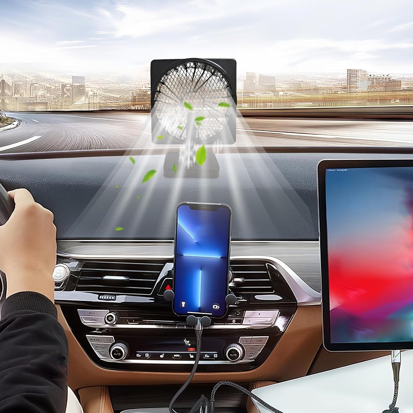 12V USB Luchtcirculator Auto Koelventilator met 360° Rotatie – Aurovent