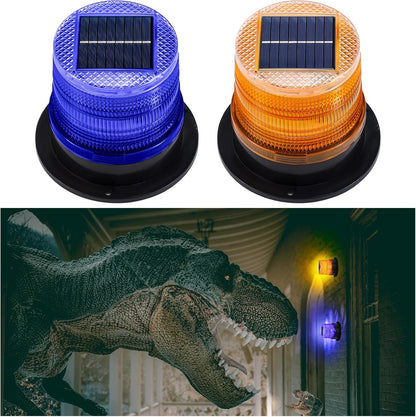 Zonne-energie Amber & Blauwe Magnetische Stroboscooplampen Set – Liora