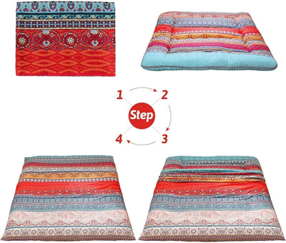 Vouwbare Japanse Futon Vloermatras met Geheugenschuimondersteuning – Arivon