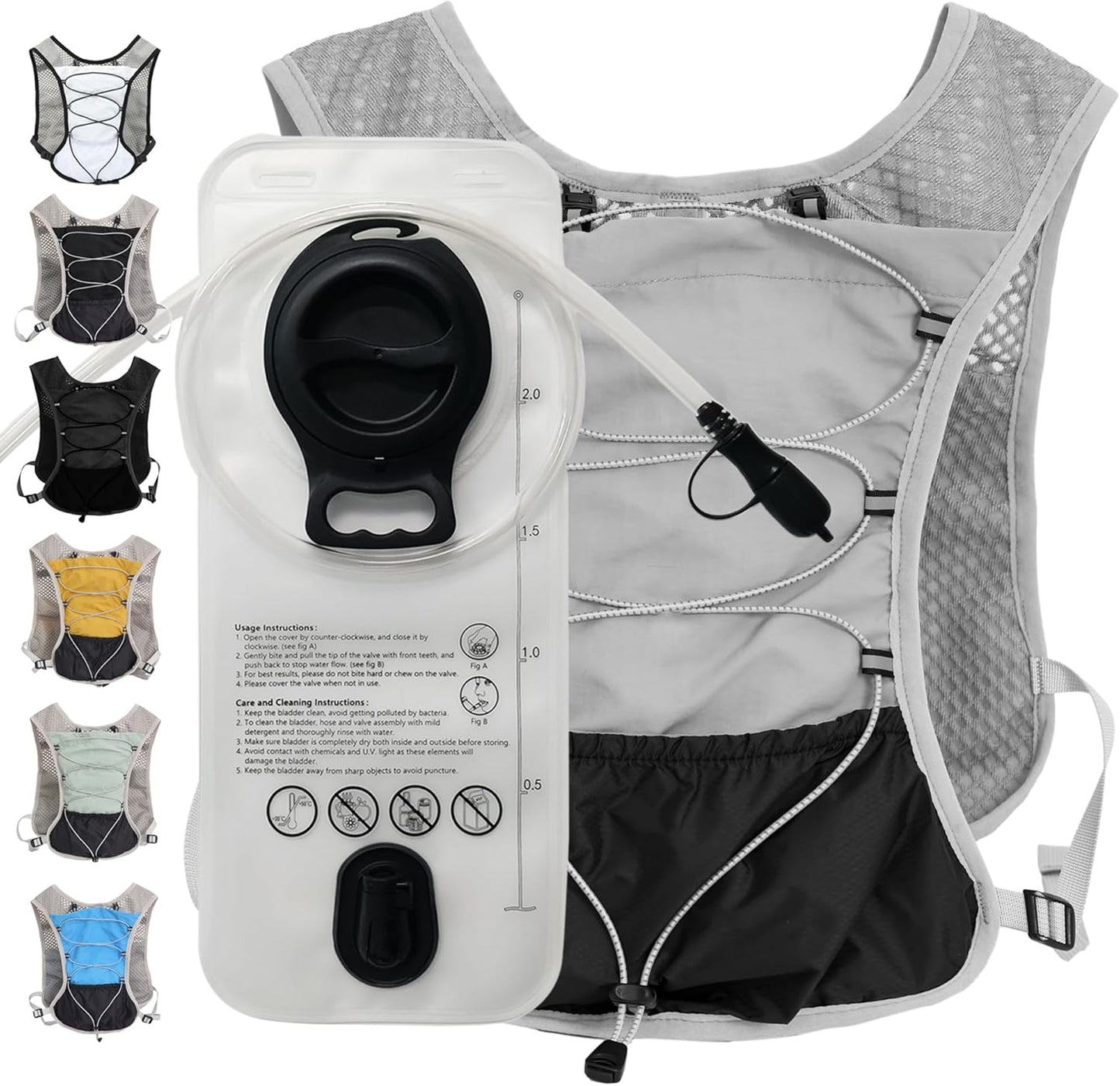 Ultra-Lichte Hydratatie Hardloopvest met 2L Waterreservoir – Dravien