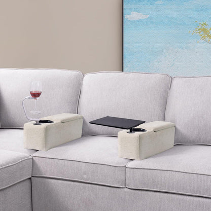 Multifunctionele Bankarmsteun met Draadloos Opladen – Modulux