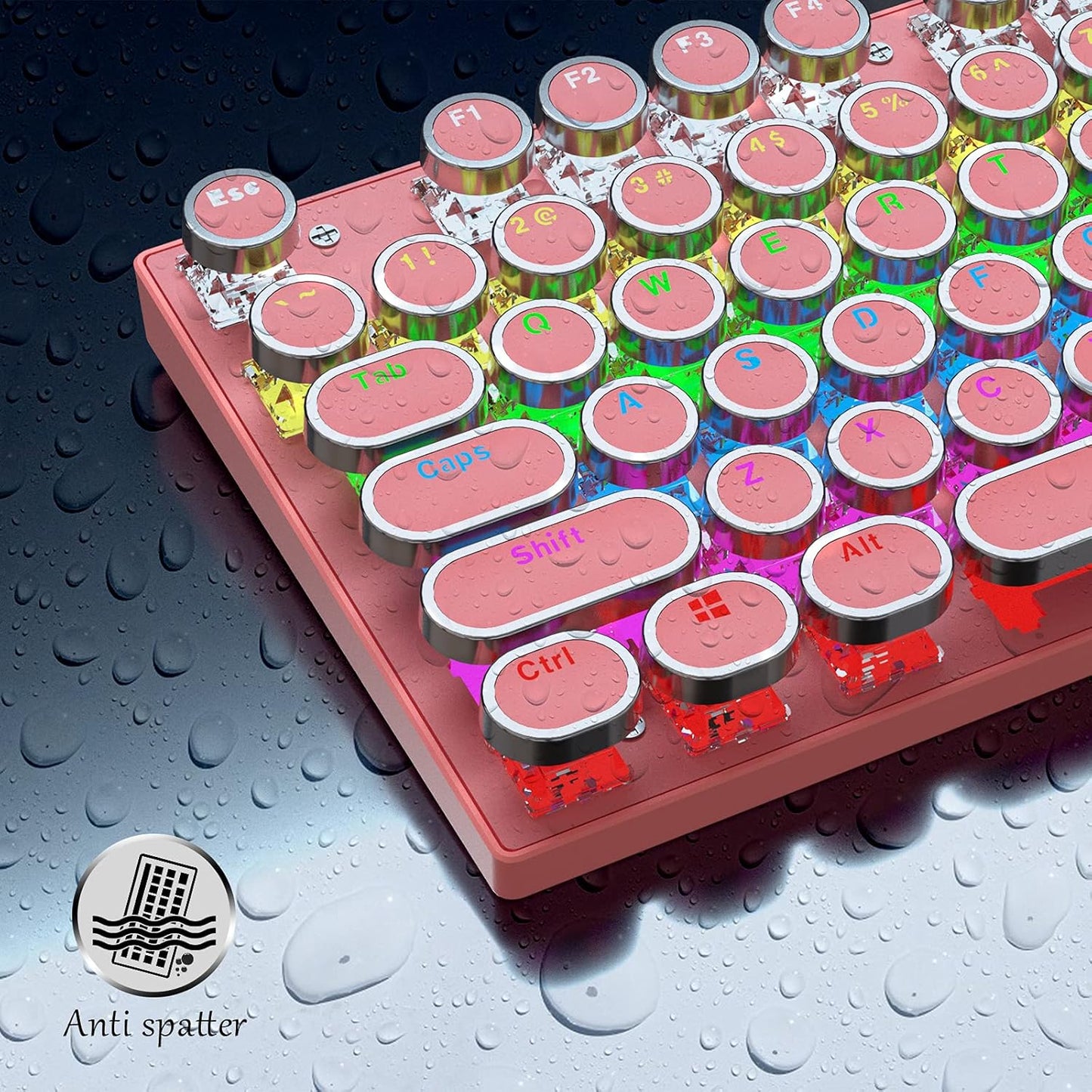 Mechanisch 87-toetsen gamingtoetsenbord met RGB-achtergrondverlichting en blauwe schakelaars