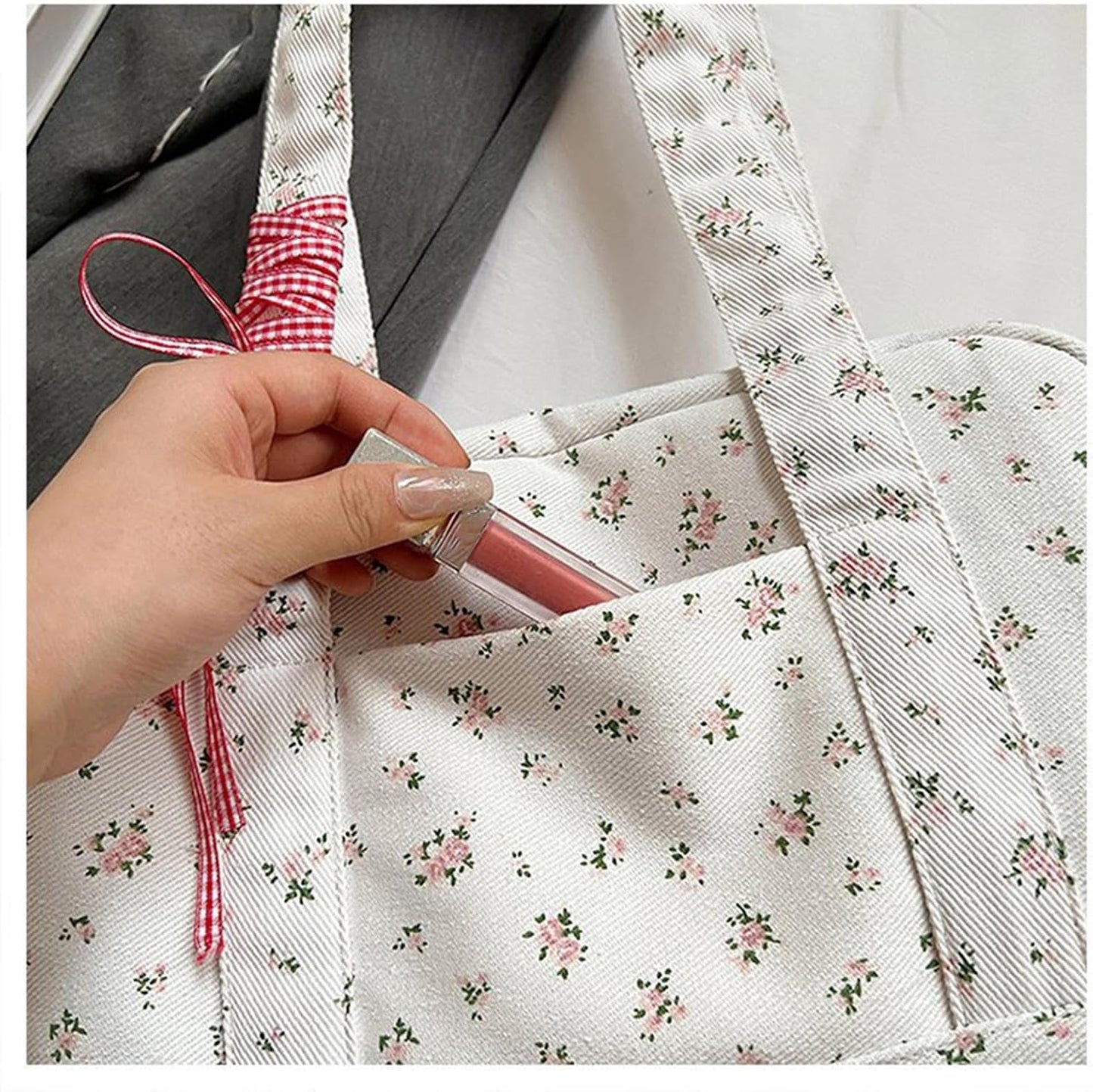 Bow Duffle Bag – Grote Canvas Weekendtas met Lintenaccent – Floria