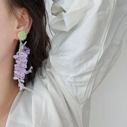 Wisteria Kwast Oorbellen met Bos Thema - Aurelia