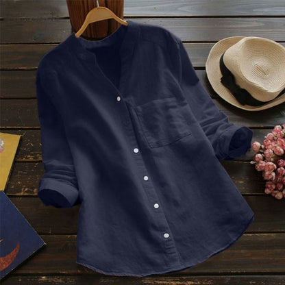 Dames Linnen Shirt met Lange Mouwen – Isla