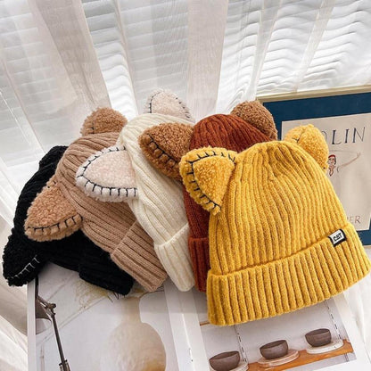Gebreide Wintermuts met Kattenoren - PurrWarm