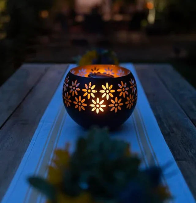 Bloemenpatroon Kaarslamp - FloraGlow