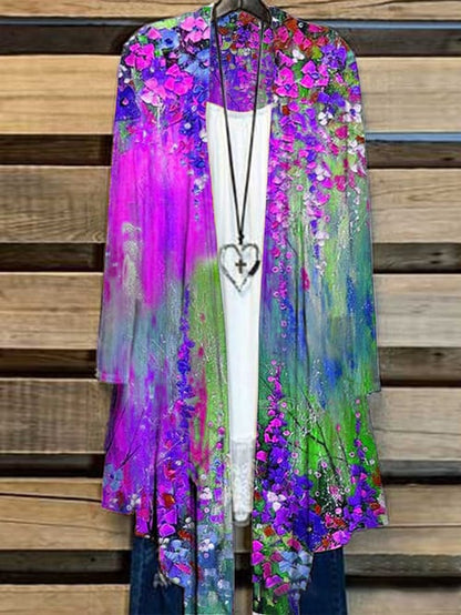 Lang Dames Vest met Bloemenprint – Liva
