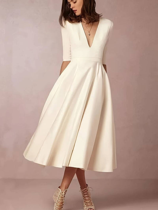 Retro Witte A-Lijn Swingjurk – Vivienne