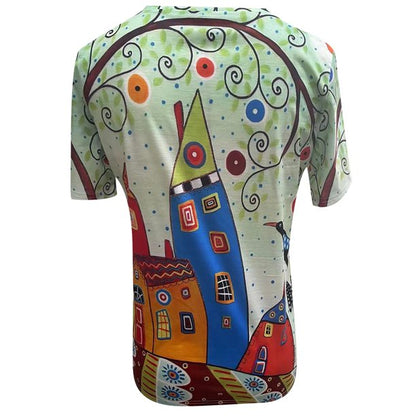 Licht dames T-shirt met print voor dagelijks gebruik en vakantie - SommerFun