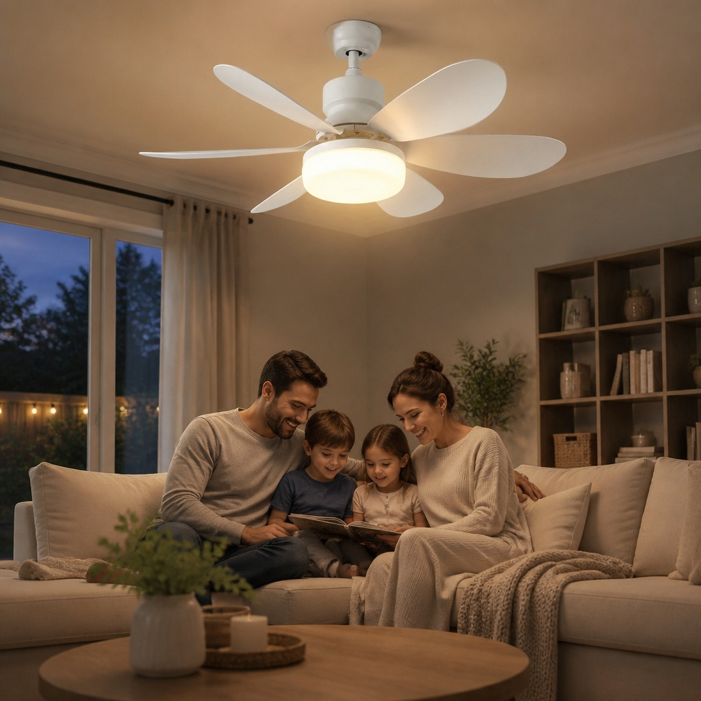 Plafondventilator met Dimbare LED Lamp – Lumivo