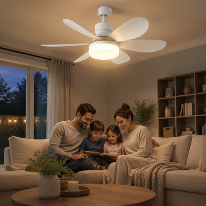 Plafondventilator met Dimbare LED Lamp – Lumivo