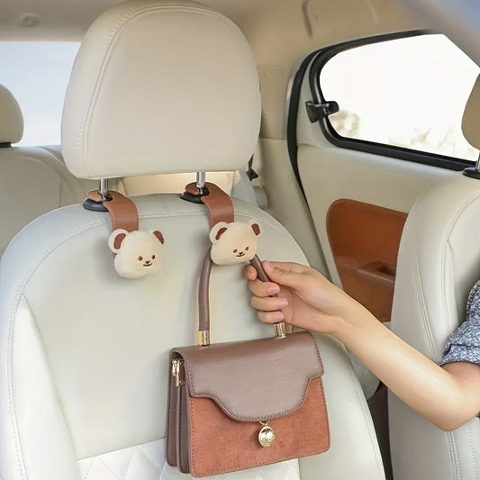 Auto-rugleuninghaken met berenmotief – handige opbergoplossing voor onderweg (1+1 gratis)