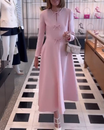 Luxe Maxi Jurk met Strikjes - Celine