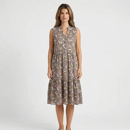 Ärmelloses Midikleid Mit Stufenrock - Dana