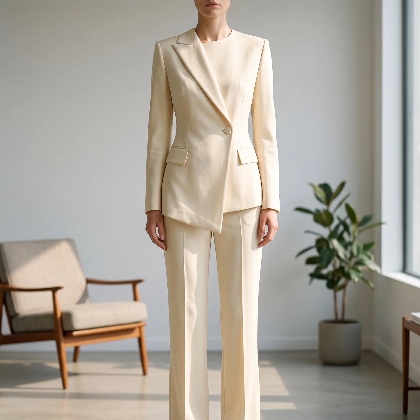 Asymmetrisch Getailleerd Broekpak Dames -  Suzanne
