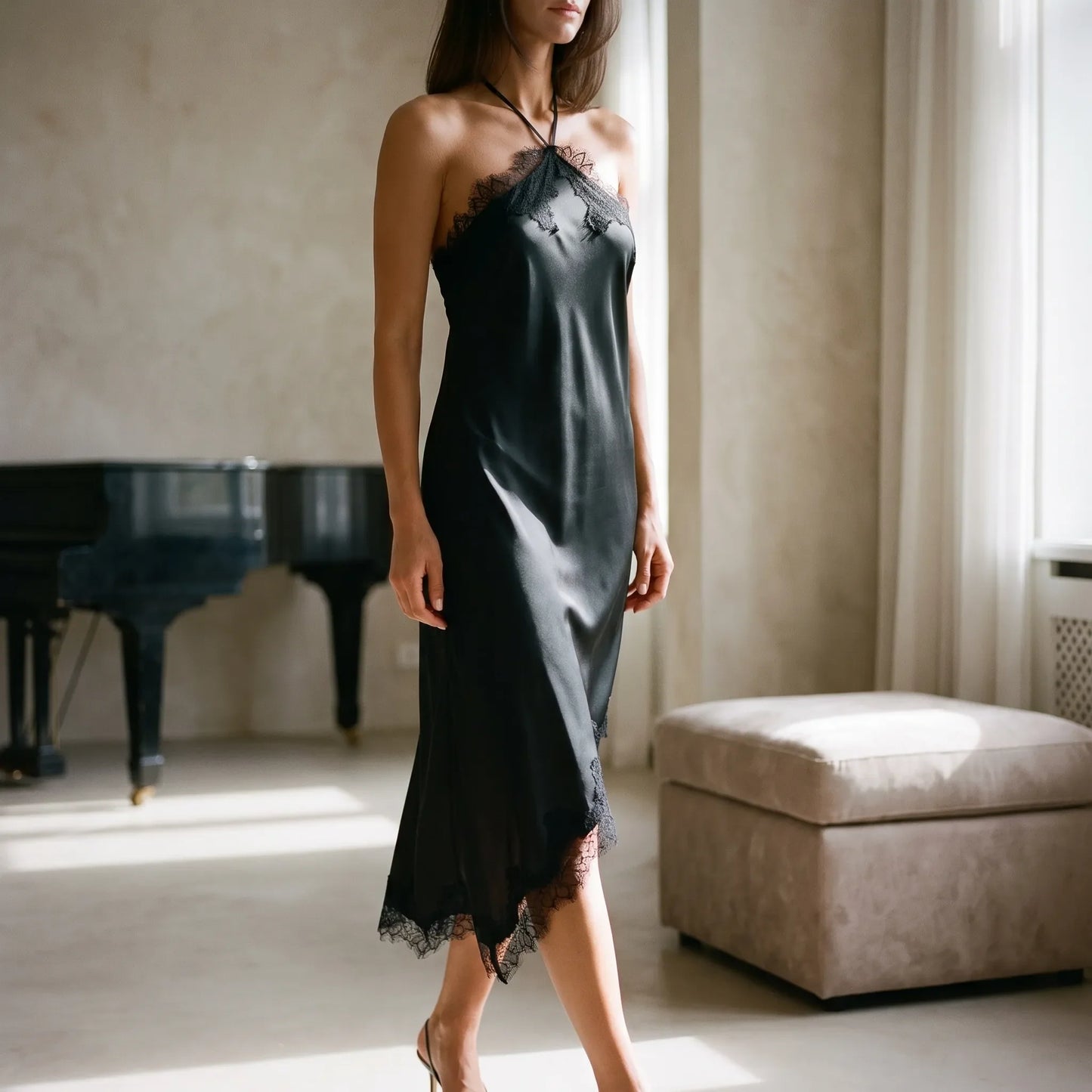 Asymmetrische Midi-Slipdress -  Mattie