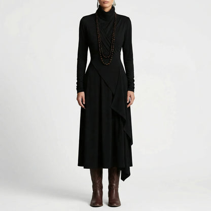 Asymmetrisches Maxikleid Mit Stehkragen - Tonya