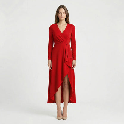 Asymmetrisches V Ausschnitt Kleid - Soraya