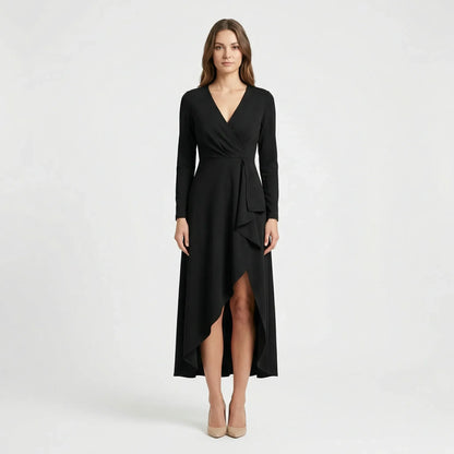Asymmetrisches V Ausschnitt Kleid - Soraya