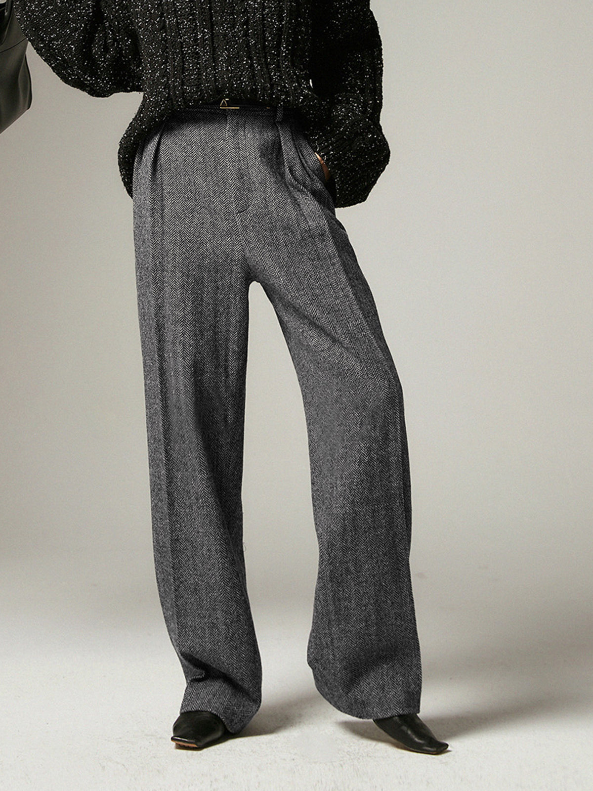 Grijze Wijde Broek voor Dames - Alessia