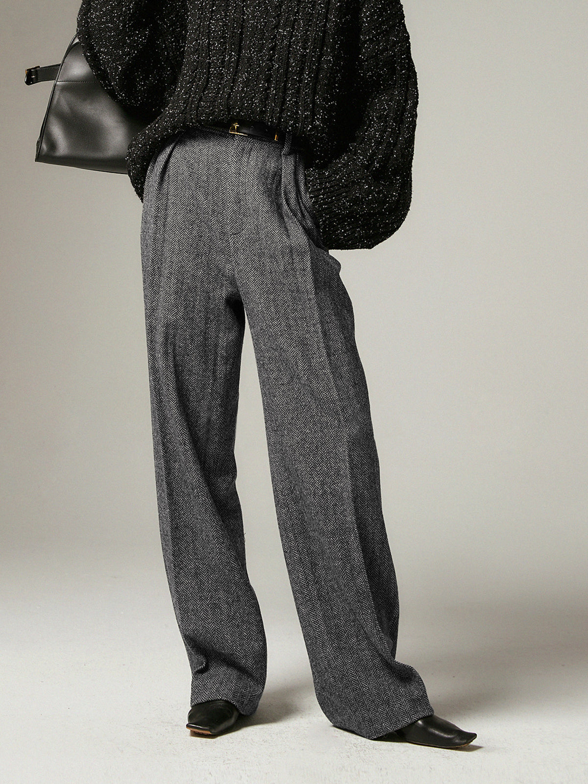 Grijze Wijde Broek voor Dames - Alessia