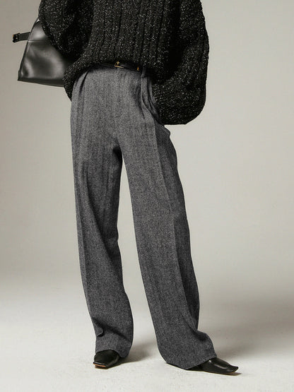 Grijze Wijde Broek voor Dames - Alessia