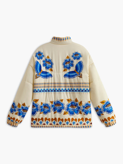 Boheemse Winterjas met Print en Rits - Zahara