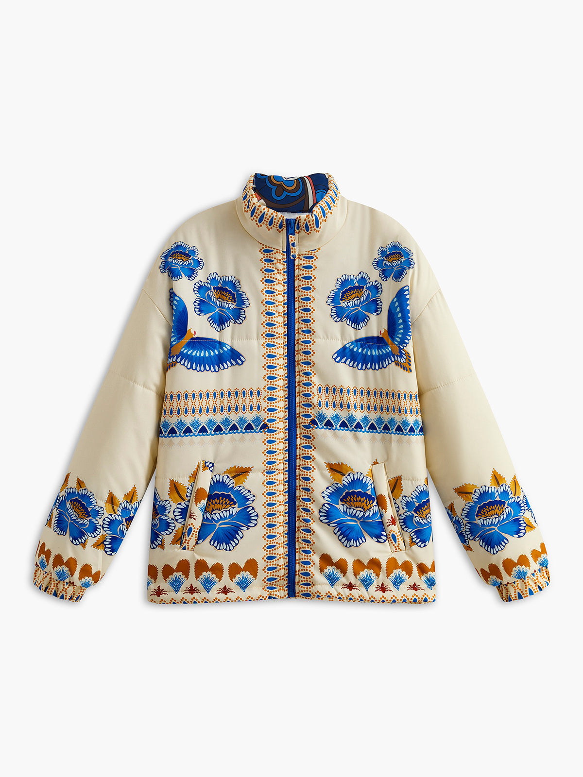 Boheemse Winterjas met Print en Rits - Zahara