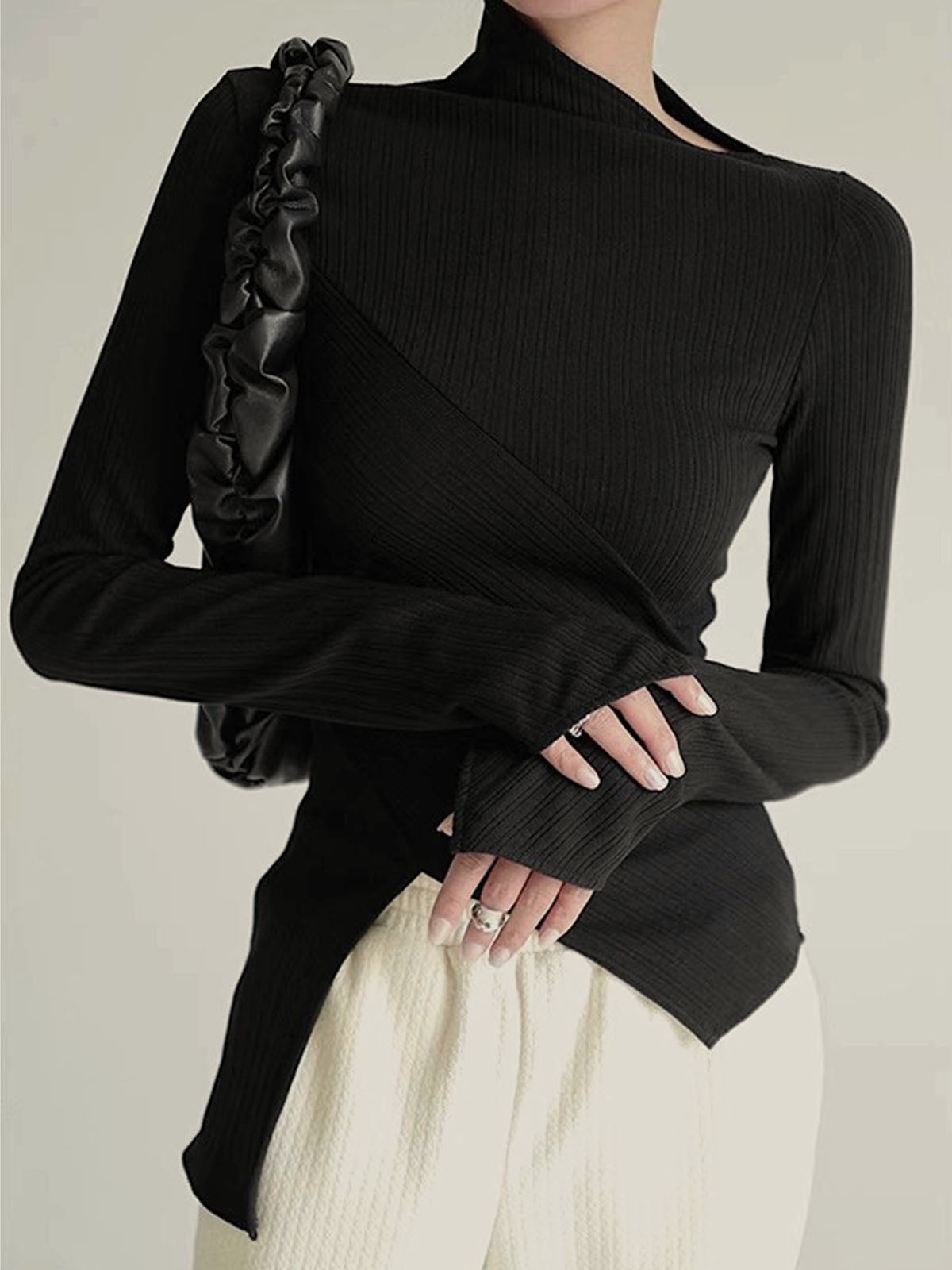 Asymmetrische Trui met Snede voor Dames - Amelia