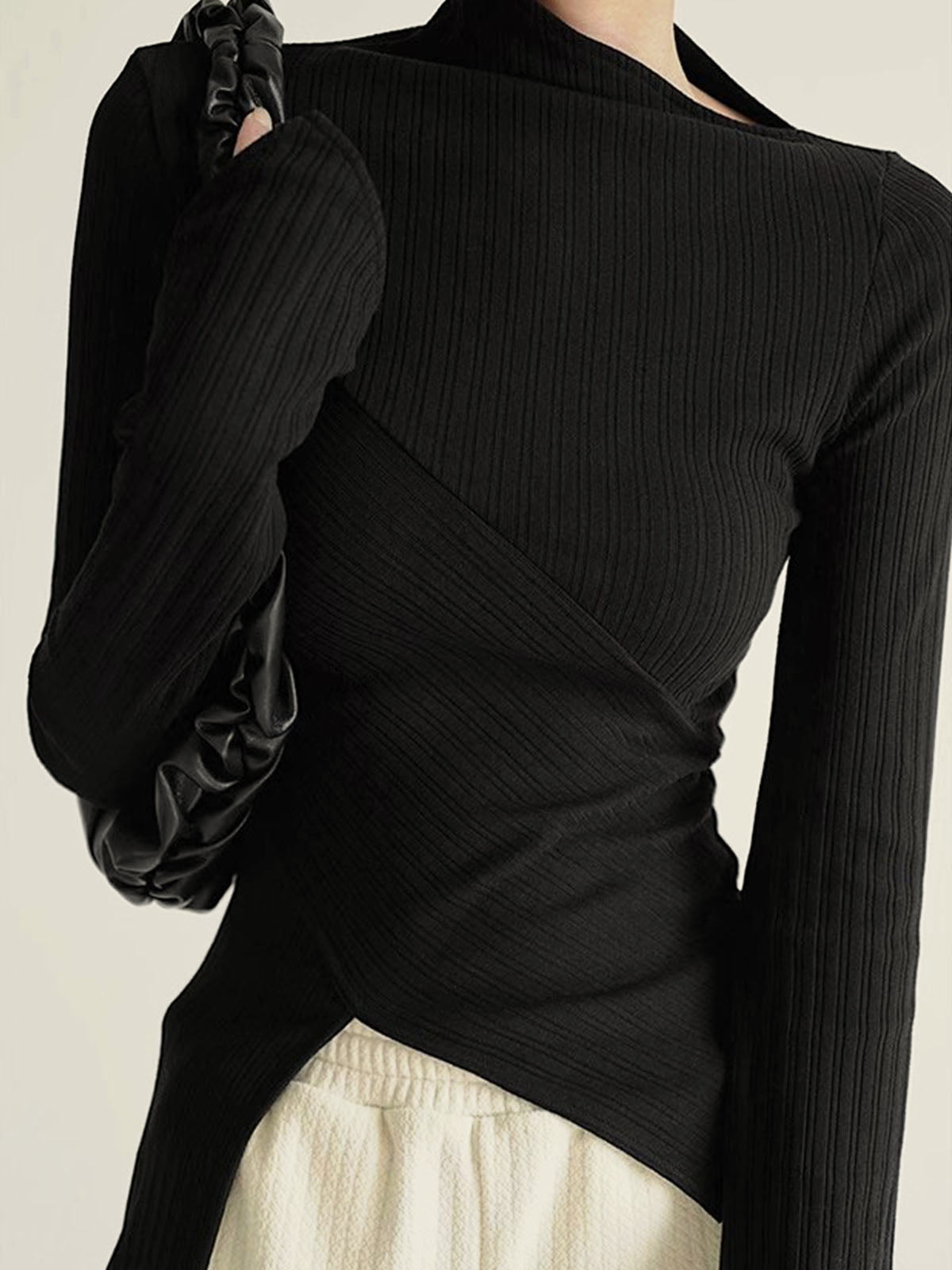 Asymmetrische Trui met Snede voor Dames - Amelia