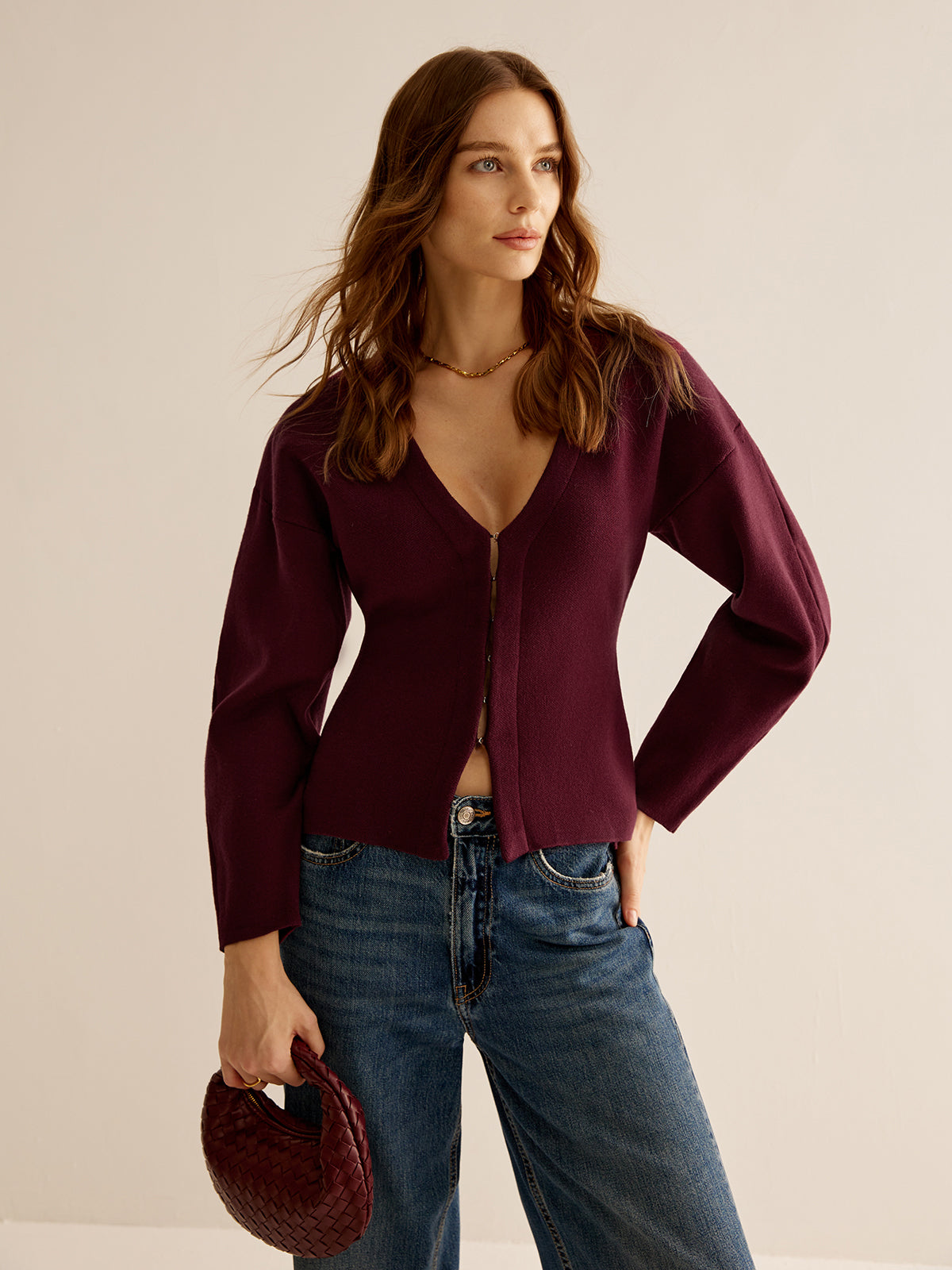 Sweater met V-Hals voor Dames - Celeste