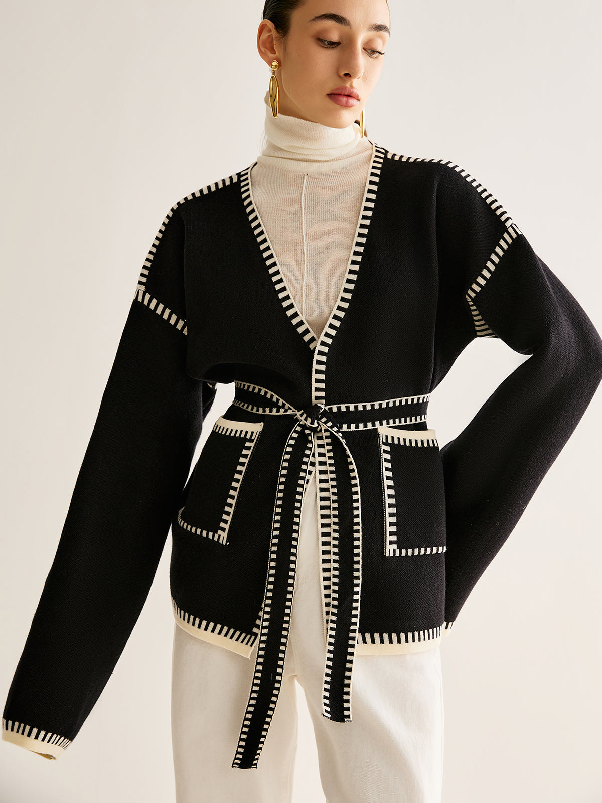 Gebonden Cardigan met Riem voor Dames - Celine