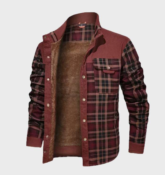 Gevoerde flanellen heren jas met fleece – FlanelStijl