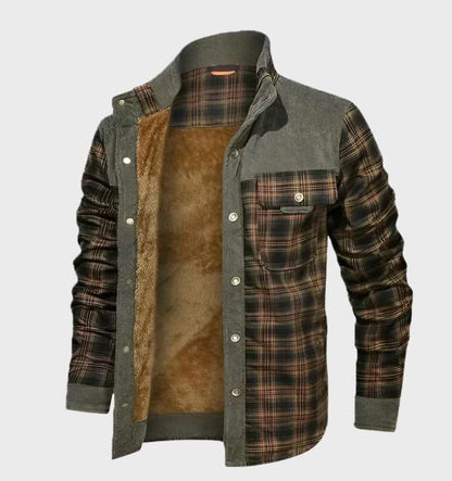 Gevoerde flanellen heren jas met fleece – FlanelStijl