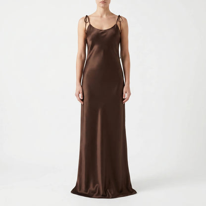 Backless Floor-Length Slip Dress -  Opal