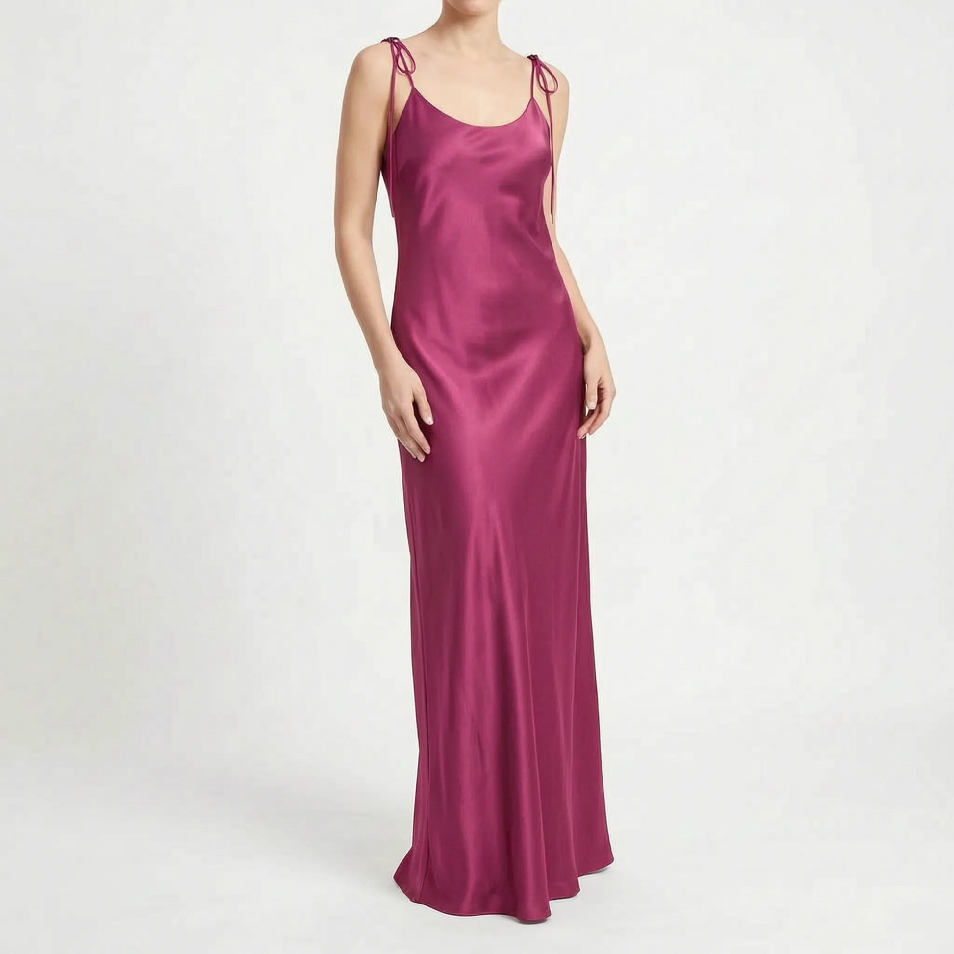 Backless Floor-Length Slip Dress -  Opal