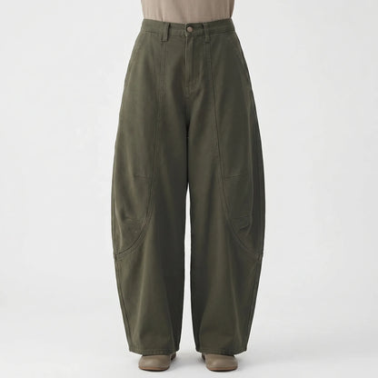 Baggy Barrel-Leg Trousers -  Shelia