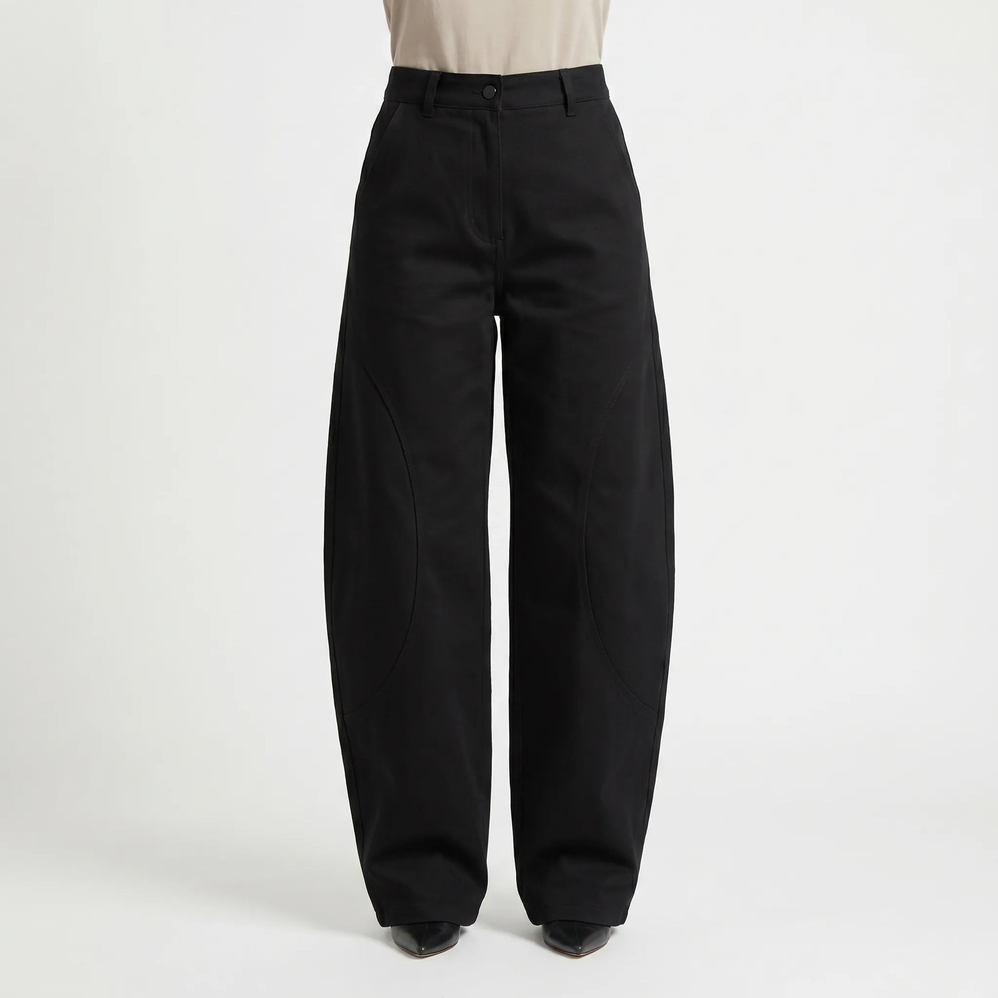 Baggy Barrel-Leg Trousers -  Shelia