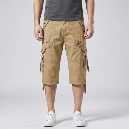 Below-Knee Loose Cargo Capri Pants - Troy