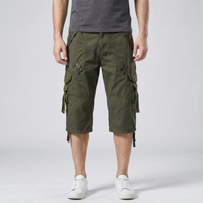 Below-Knee Loose Cargo Capri Pants - Troy
