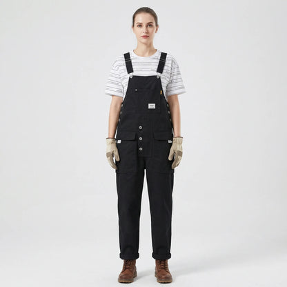 Bib-Front Dungarees With Chest Pocket - Amber
