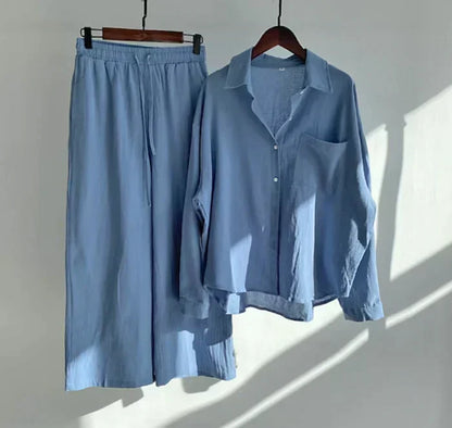 Luchtige tweedelige zomeroutfit van linnen – Geneve