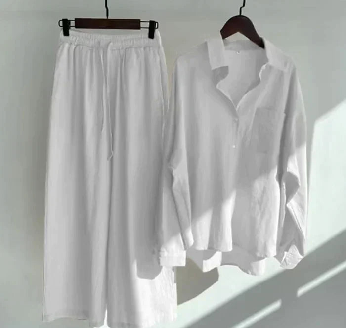 Luchtige tweedelige zomeroutfit van linnen – Geneve