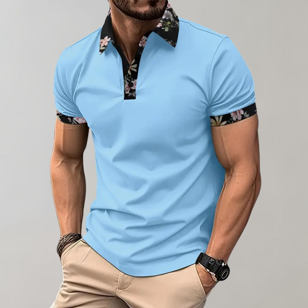 Heren Polo met Subtiele Print - Noah