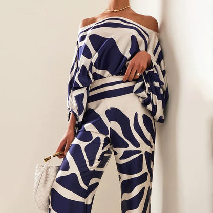 Tweedelige Dames set met print & losse pasvorm – Valeria