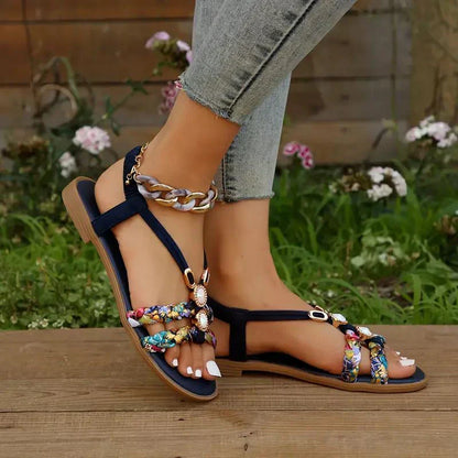 Boho Kralen Slip-On Zomersandalen – Amira