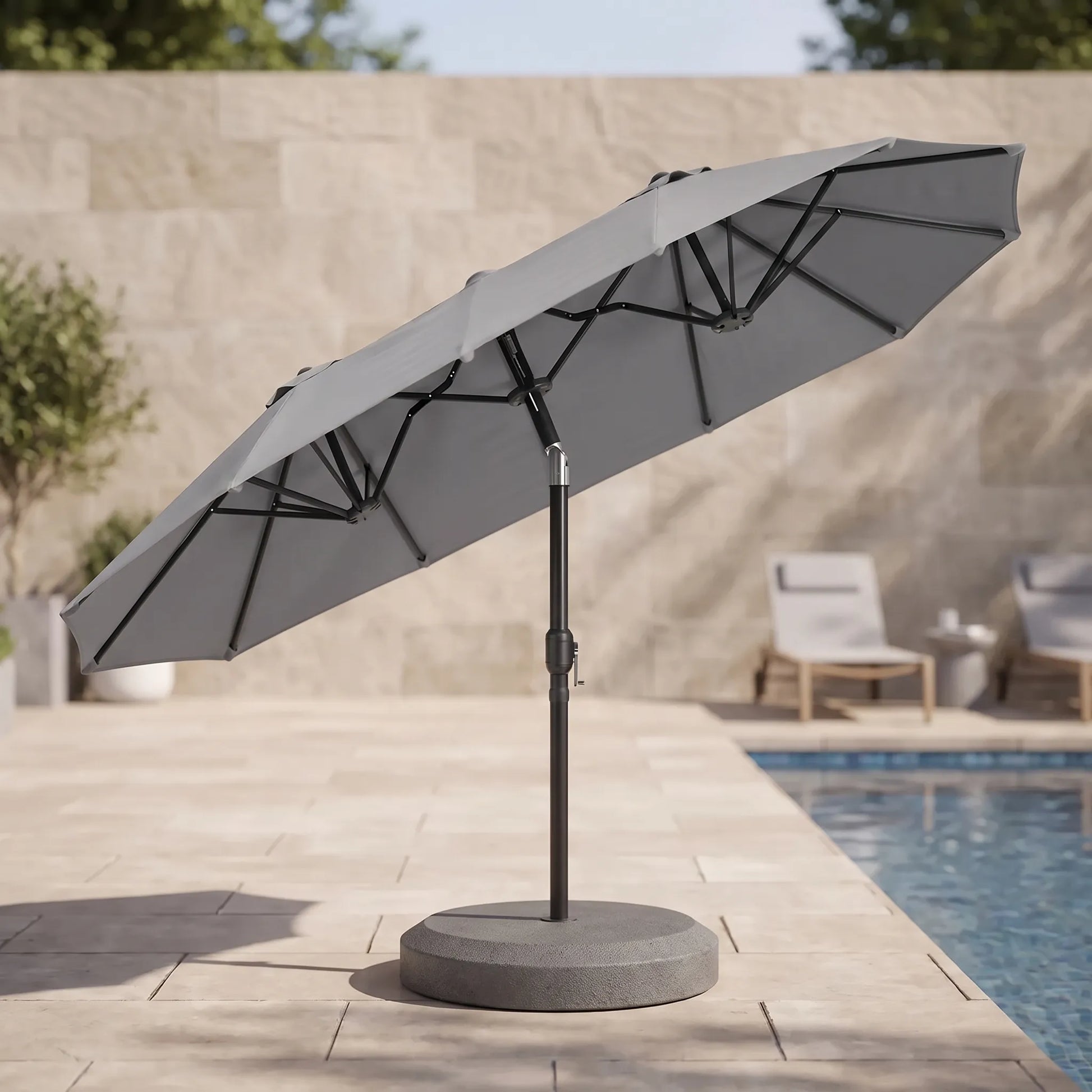 Brede Dubbele Parasol - Shadevia